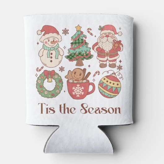Schattige Tis het Seizoen Kerstmis Blikjeskoeler (Achterkant)