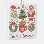 Schattige Tis het Seizoen Kerstmis Keramisch Ornament (Rechts)