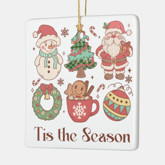 Schattige Tis het Seizoen Kerstmis Keramisch Ornament (Links)