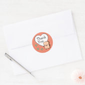 Schattige toast bedankt ronde sticker (Envelop)