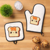 Schattige toast ovenwant & pannenlap set (Top down)