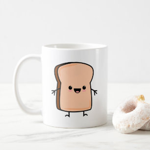 Schattige toastbrood koffiemok