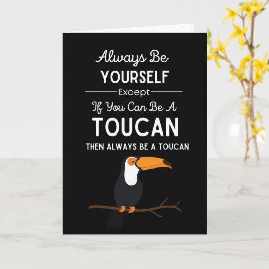 Schattige Toekan Kaarten Vogel Grappig Dier Tropis (Gele Bloem)