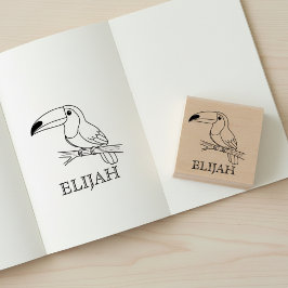 Schattige toekan met naamstempel rubberstempel