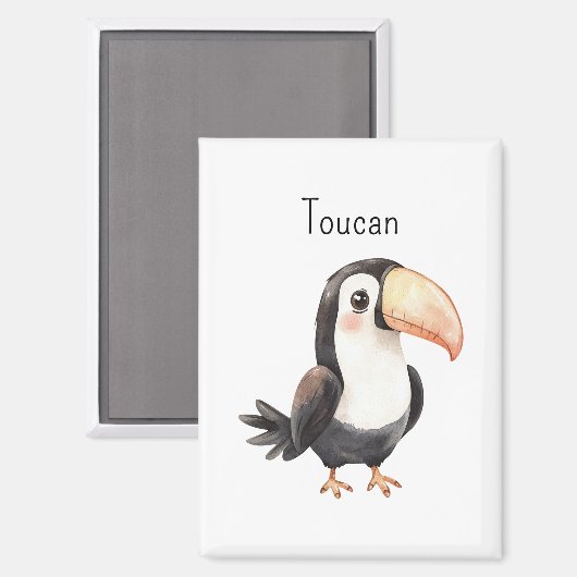 Schattige Toekan Vogel Dier Magneet (Voorkant / Achterkant)