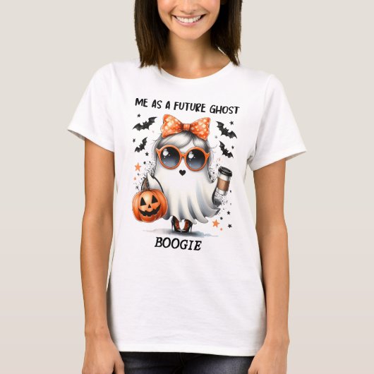 Schattige Toekomst Ghost Halloween T-shirt (Voorkant)