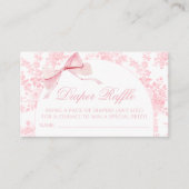 Schattige Toile Roze Bow Baby Meisje Douche Luier Informatiekaartje (Voorkant)
