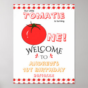 Schattige Tomaat Geslacht Onzijdig 1e Verjaardag W Poster