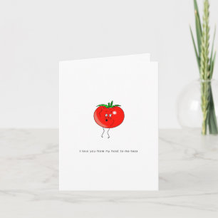Schattige tomatenkaart, van top tot teen kaart