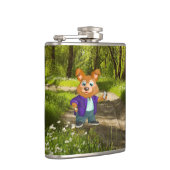 Schattige toneelschrijver van Cartoon-hond in het  Heupfles (Rechts)