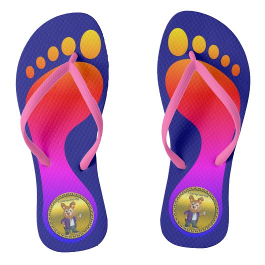 Schattige toneelschrijver van een stripverhaal #1 teenslippers (Voetbed)