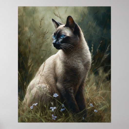 Schattige Tonkinese kat kunst print Poster (Voorkant)