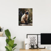Schattige Tonkinese kat kunst print Poster (Thuiskantoor)