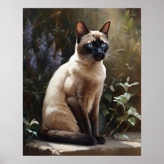 Schattige Tonkinese kat kunst print Poster (Voorkant)
