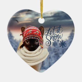 Schattige Tonkinese kerstsieraden voor kerstkerstk Keramisch Ornament