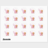 Schattige Toon Ballerina Fairy in Roze - lounging Ronde Sticker (Vel)
