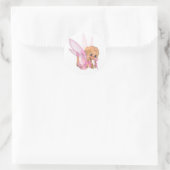 Schattige Toon Ballerina Fairy in Roze - lounging Ronde Sticker (Tas)