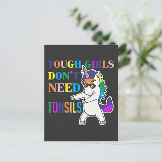 Schattige Toonzaal Verwijdering Chirurgie Eenhoorn Briefkaart (Staand voorkant)