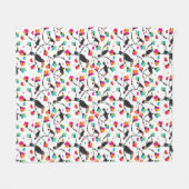 schattige toucan vogeltropische illustratie fleece deken (Voorkant (Horizontaal))