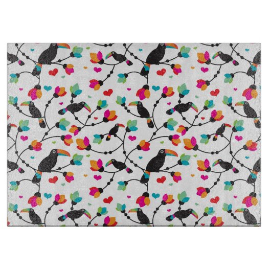 schattige toucan vogeltropische illustratie snijplank (Voorkant)