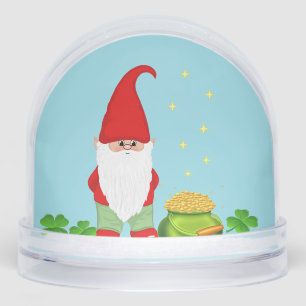 Schattige Tovergnome & Pot met Goud Sneeuwbol