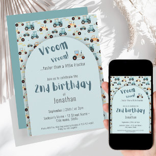 Schattige Tractor boerderij boy 2e verjaardag Uitn Kaart