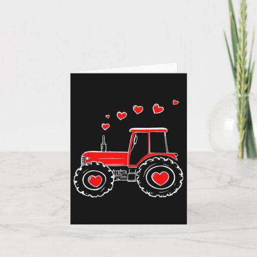 Schattige tractor vrachtwagen voor Valentijnsdag v Kaart (Voorkant)