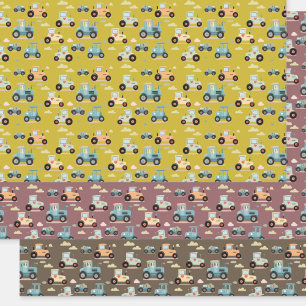 Schattige tractorpatroon boerderij kind cadeau Inp Inpakpapier Vel