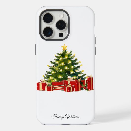 Schattige Traditioneel Elegant Vrolijk Kerstfeest iPhone Hoesje (Achterkant)