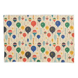 Schattige traditioneel kerstpatroon Retro Ornament Kussensloop