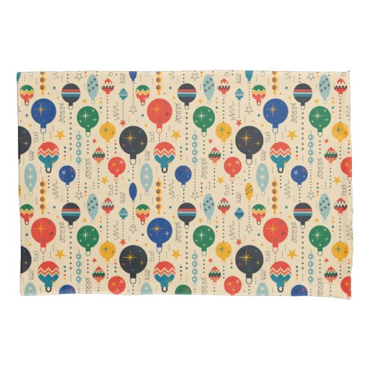 Schattige traditioneel kerstpatroon Retro Ornament Kussensloop (Voorkant)