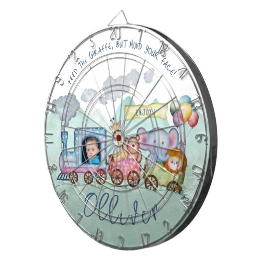 Schattige train engene thema Dartboard Dartbord (Voorkant Rechts)