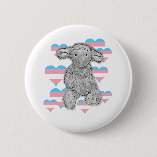 Schattige Trans Lamb Ronde Button 5,7 Cm (Voorkant)