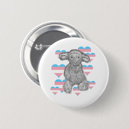 Schattige Trans Lamb Ronde Button 5,7 Cm (Voorkant /achterkant)