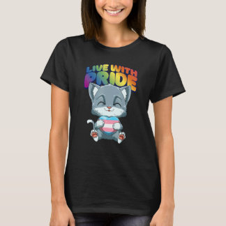 Schattige Transgender Pride Kat Transgender Hart T-shirt
