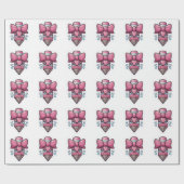 Schattige Traurige Potlood met Roze Strik Uitknip Cadeaupapier (Vlak)