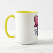 Schattige Traurige Potlood met Roze Strik Uitknip Mok (Links)