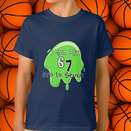 Schattige trending slijm 6 7 groene personaliseren t-shirt