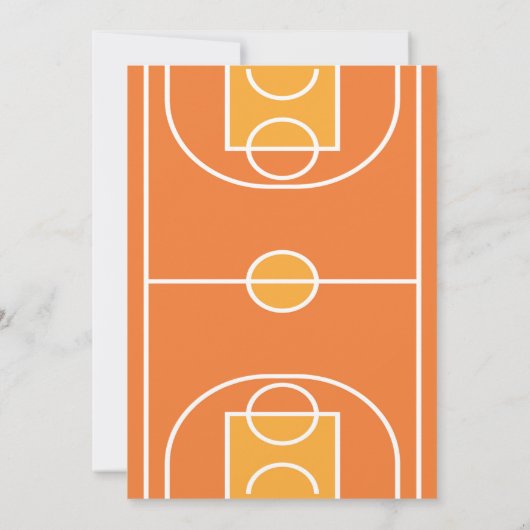 Schattige Trendy Basketbalveld & Lint 1e Verjaarda Kaart (Achterkant)