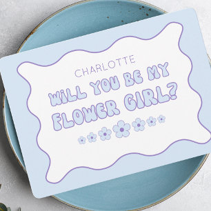 Schattige Trendy Blue gepersonaliseerd Bloemenmeis Kaart