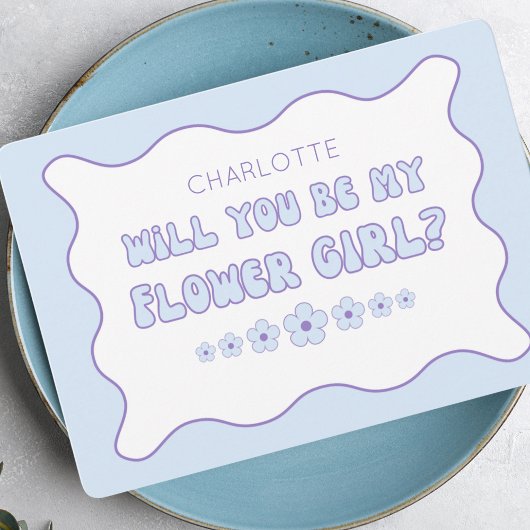 Schattige Trendy Blue gepersonaliseerd Bloemenmeis Kaart