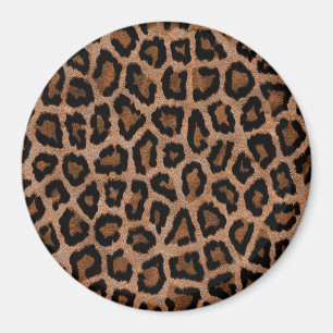 Schattige Trendy Faux Fur Dier Luipaard Print Patt Magneet