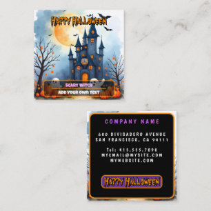 Schattige Trendy Halloween Griezeld Collectie Vierkante Visitekaartje