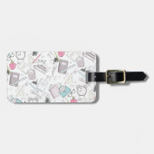 Schattige trendy lerarenschoolpatroon bagagelabel (Voorkant horizontaal)