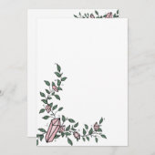 Schattige trendy meid bloem wijnstok roze edelstee kaart (Voorkant / Achterkant)