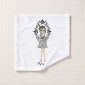 Schattige trendy meisje met bril bad handdoek (Wasdoekje)