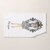 Schattige trendy meisje met bril bad handdoek (Handdoek)