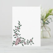 Schattige trendy meisjesachtige bloem wijnstok roz kaart (Staand voorkant)