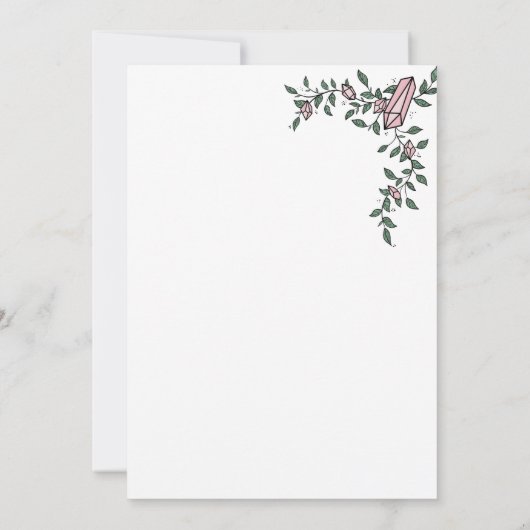 Schattige trendy meisjesachtige bloem wijnstok roz kaart (Achterkant)