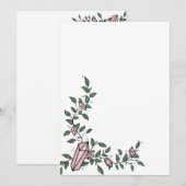 Schattige trendy meisjesachtige bloem wijnstok roz kaart (Voorkant / Achterkant)